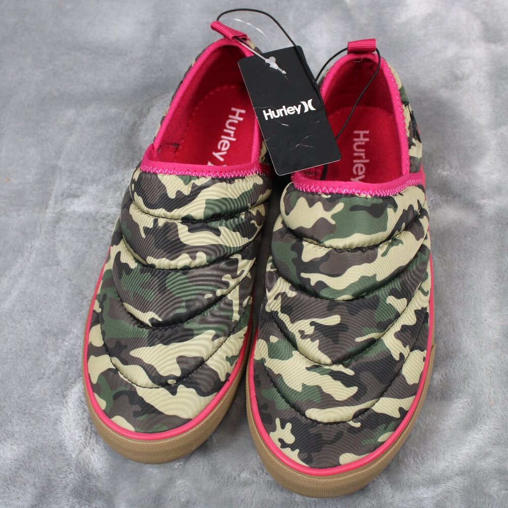 Hurley Puff Chukka Shoes US Women's Size 6.5 Slip-Ons Women Camouflage/Hot Pink